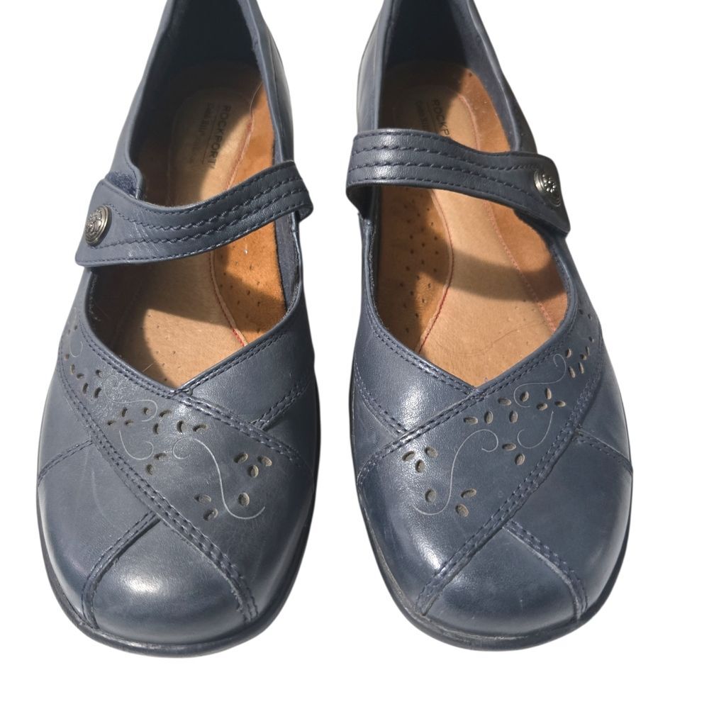 ROCKPORT COBB HILL Women’s 11M 'Petra' Leather Blue Mary Jane Slip On